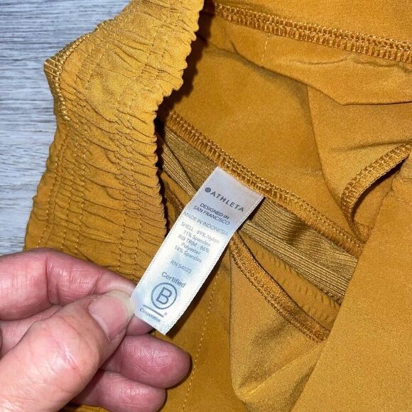 Athleta Textured Brooklyn Jogger Women’s 10 Mustard Lightweight Athleisure Pant - Picture 10 of 12